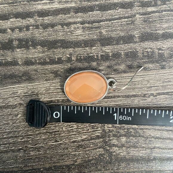 🍭6/$30 Faceted oval peach drop dangle earrings - Picture 6 of 8